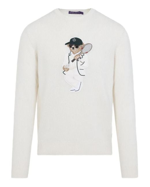 Ralph Lauren White Crew Neck Sweater for men