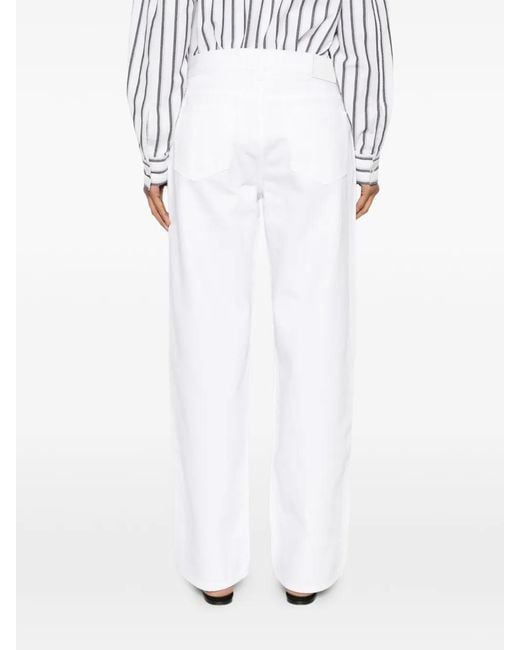 EB DENIM White Mid Rise Baggy Jeans