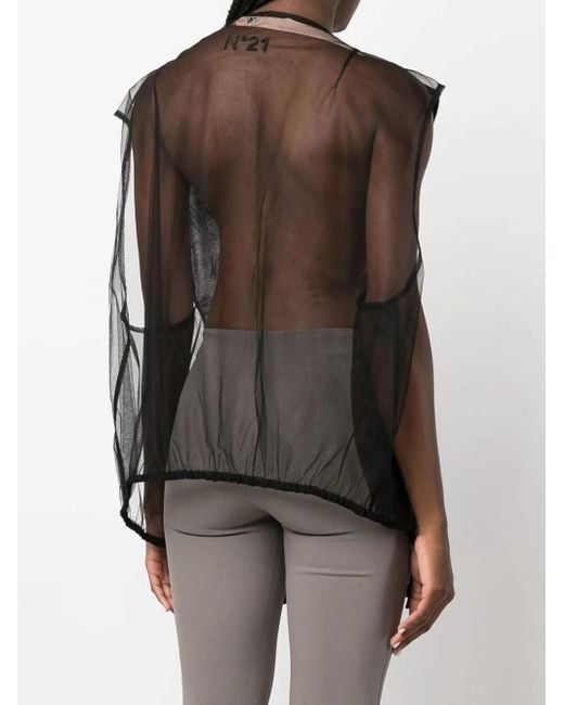 N°21 Black Graphic-Print Top