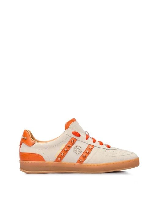 Philipp Plein Pink Baskets Retro Rebel En Cuir À Étoiles Cloutées