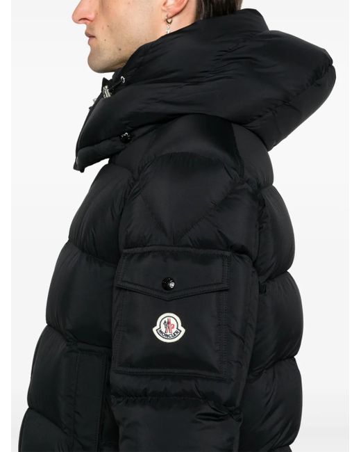 Moncler Black Quilted Down Hooded Jacket for men
