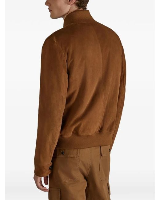 Chaqueta Bómber De Ante Con Cremallera Slowear de hombre de color Brown
