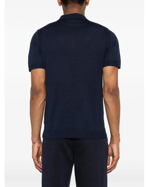 Daniele Fiesoli Blue Zip Polo Shirt for men