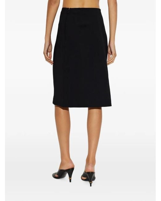 Versace Black Buttoned Midi Skirt