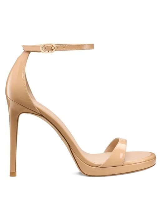 Stuart Weitzman Natural Platform Ankle-Strap Sandals