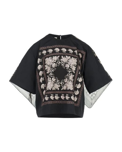 Biyan Short-sleeves Blouse Black