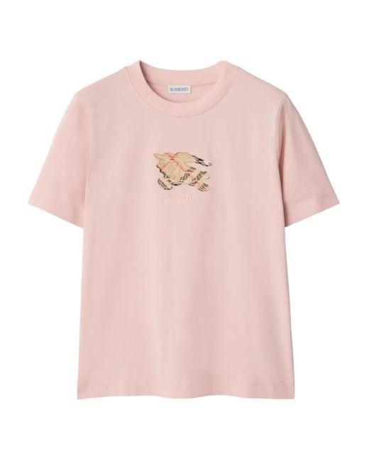 T-Shirt A Quadri di Burberry in Pink