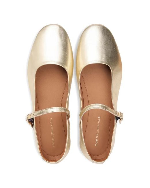 Tommy Hilfiger White Strap Ballerinas