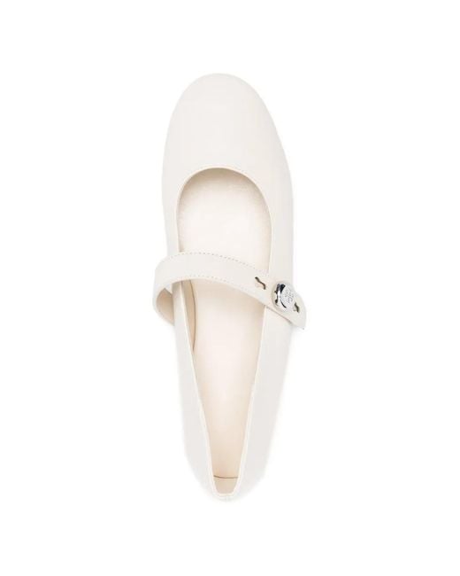 Tory Burch White Romy Leather Ballets