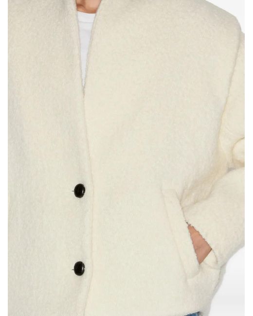 Isabel Marant White Drogo Collarless Buttoned Jacket