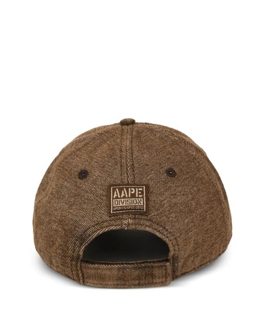 Aape By A Bathing Ape Brown Embroidered Logo-Patch Cap for men