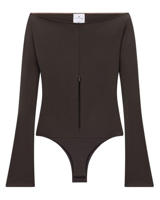 Courreges Black Off-shoulder Zipped Bodysuit