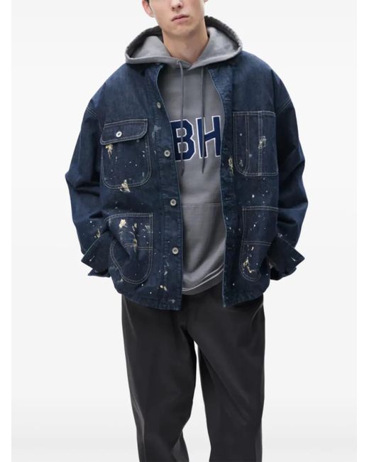 Neighborhood Blue Corduroy-Collar Washed Jacket for men