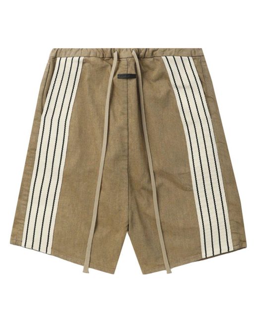 Fear Of God Green Stripe-detail Denim Shorts for men