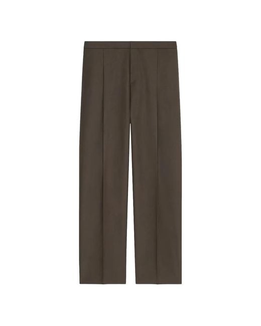 Givenchy Brown Pleat-Detail Twill Trousers for men