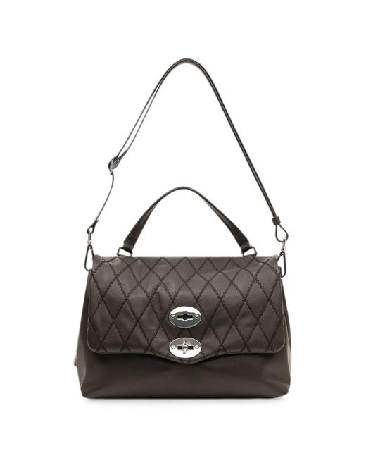 Zanellato Black Postina Trame S Diamond-Quilted Tote Bag