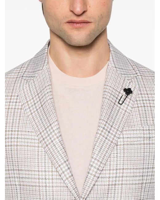 Lardini White Checked Blazer for men