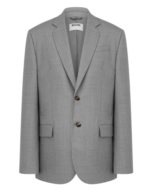Moschino Gray Single-Breasted Tailored Blazer for men