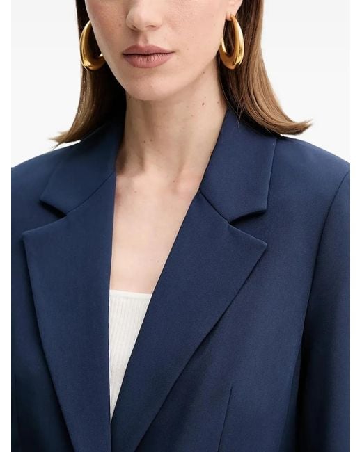 Guess Blue Verzierter Blazer mit fallendem Revers