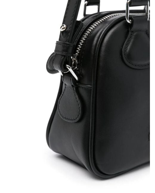 Courreges ボーリング レザーミニバッグ Black