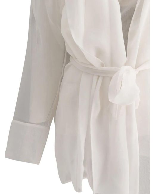 Max Mara White Silk Chiffon Jacket