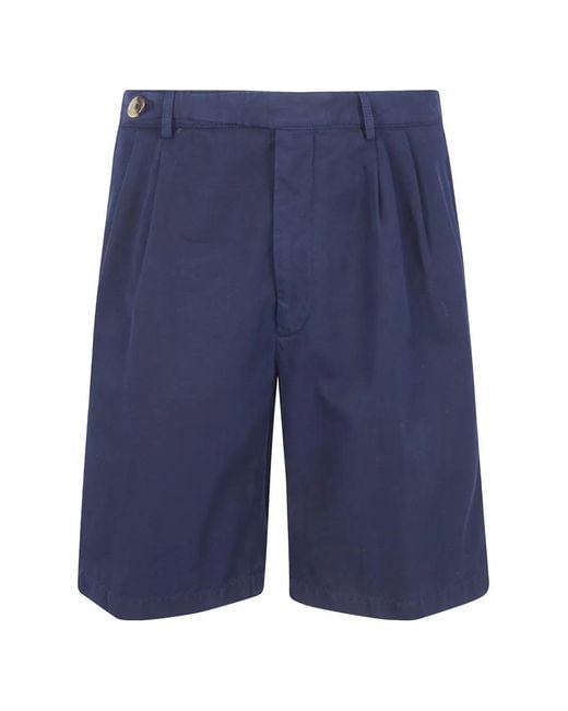Brunello Cucinelli Blue Cotton Shorts for men