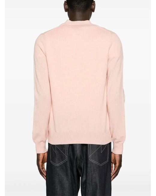 COMME DES GARÇONS PLAY Pink Heart-Patch Wool Cardigan