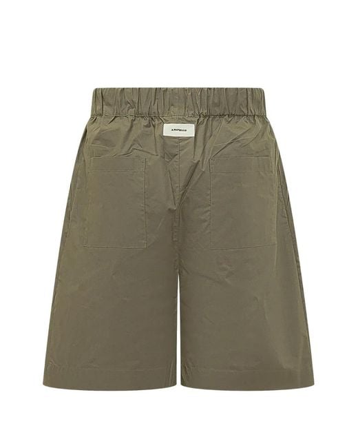 A PAPER KID Green Logo-Patch Shorts for men