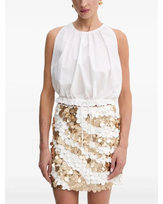 MARCIANO BY GUESS White Amber Sequin Mini Skirt