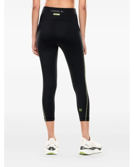 EA7 Black Logo-Detail Leggings