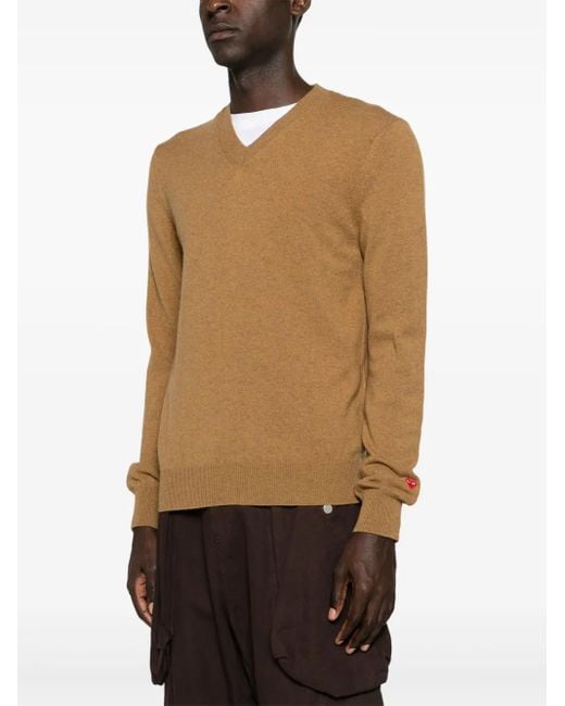 COMME DES GARÇONS PLAY Brown Pullover Mit Herz-Patch