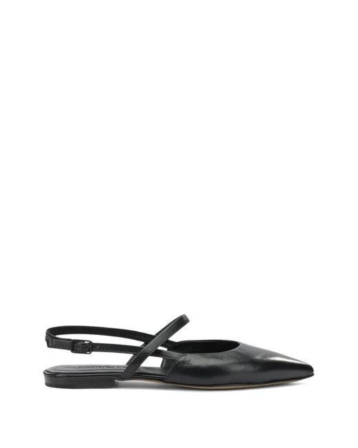 Pomme D ́Or White Pointed-Toe Slingback Flat Pumps