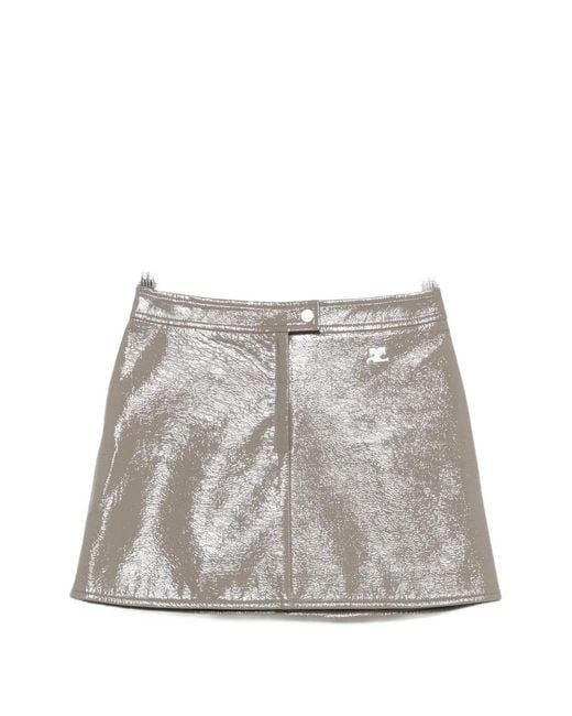 Courreges Gray Reedition Vinyl Mini Skirt