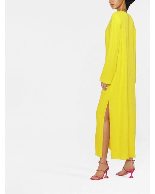 Valentino Garavani Yellow V-Detail Mini Dress