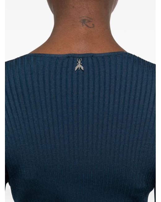 Patrizia Pepe Blue Crossover Knit Midi Dress