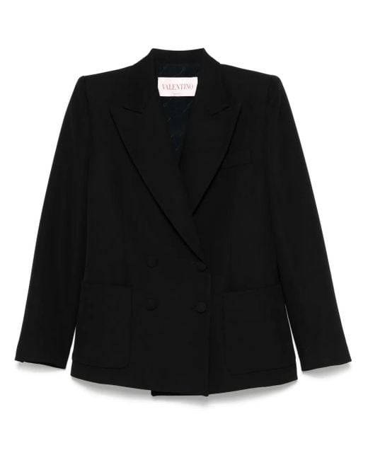 Valentino Garavani Black Virgin-Wool Blazer