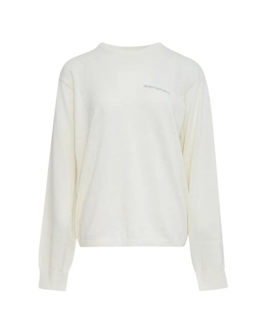 Rest&Recreation White Layered Crew-Neck Sweater