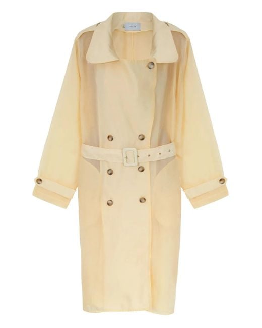 Isolda Oásis Jas Met Ceintuur En Dubbele Rij Knopen in het Natural