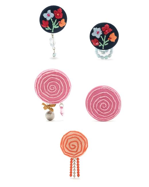 Amir Slama Multicolor 3 Pair Earring Set