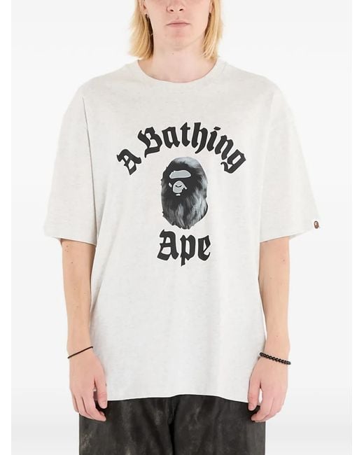 A Bathing Ape White College T-Shirt for men