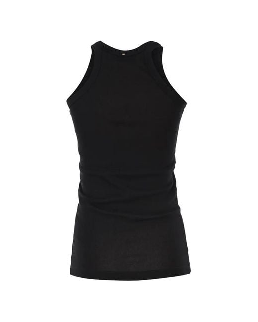 Sportmax Black Ribbed-Knit Racerback Tank Top