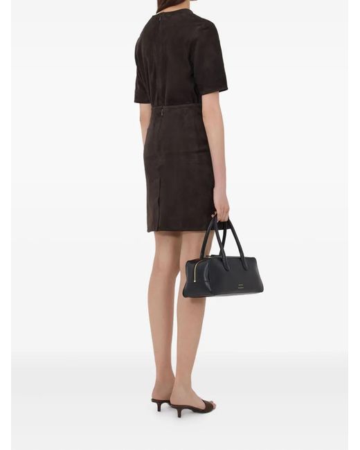 Loulou de Saison Brown Engel Suede Oencil Mini Skirt