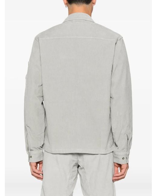 C P Company Gray Zip-Fastening Patch-Pockets Shirt for men
