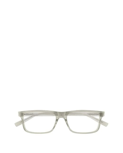 Saint Laurent White Rectangle-Frame Glasses