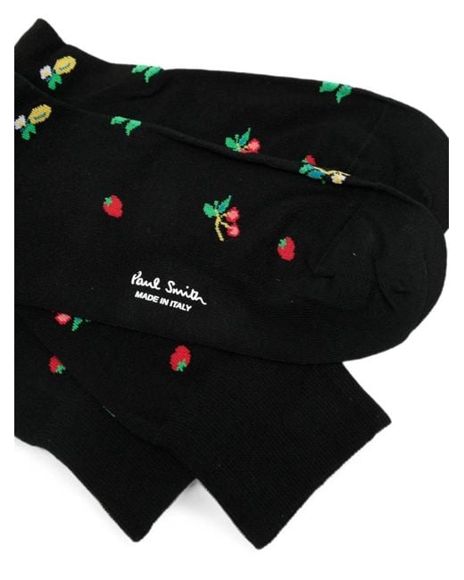 Paul Smith Black Fruit-Patterned Socks for men