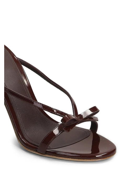 3Juin Red Natalia Bow-Detail Patent-Finish Sandals