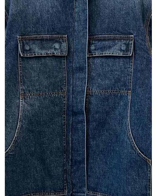 Magda Butrym Blue Patch-Pocket Denim Jacket