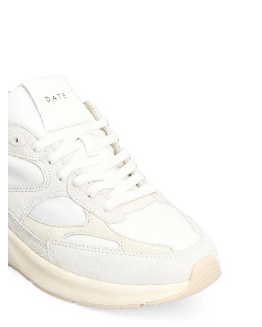 Date White Musa Panelled Metallic-Effect Sneakers