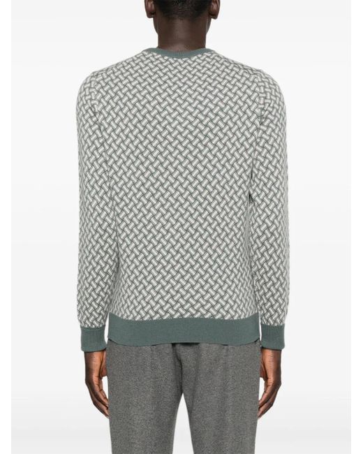 Drumohr Trui Met Geometrisch Patroon En V-Hals in het Gray voor heren