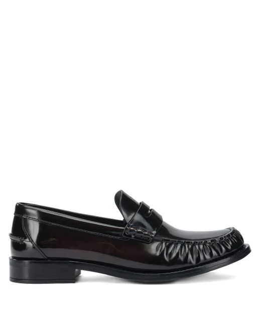 Prada Black Logo-Debossed Loafers
